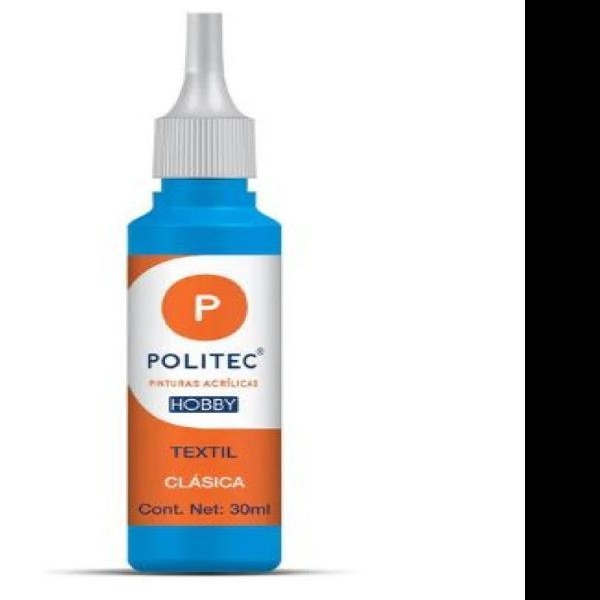 PINTURA TEXTIL CLASICA 30ML POLITEC AZUL C. 619 E12 C240